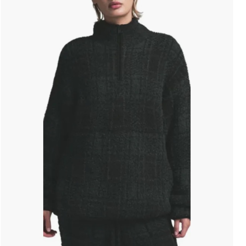 NWT✨RARE Skims Cozy Knit Quarter Zip Pullover in Cypress Plaid UNISEX  L/XL